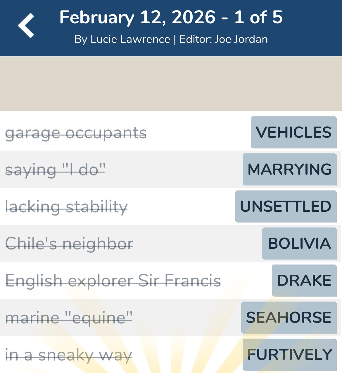 7 Little Words February 12 2026 1