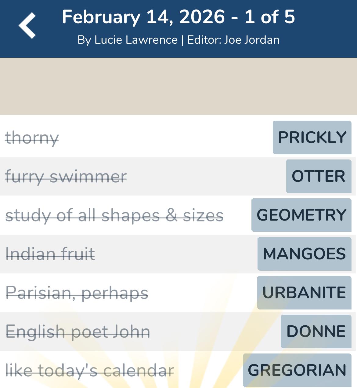 7 Little Words February 14 2026