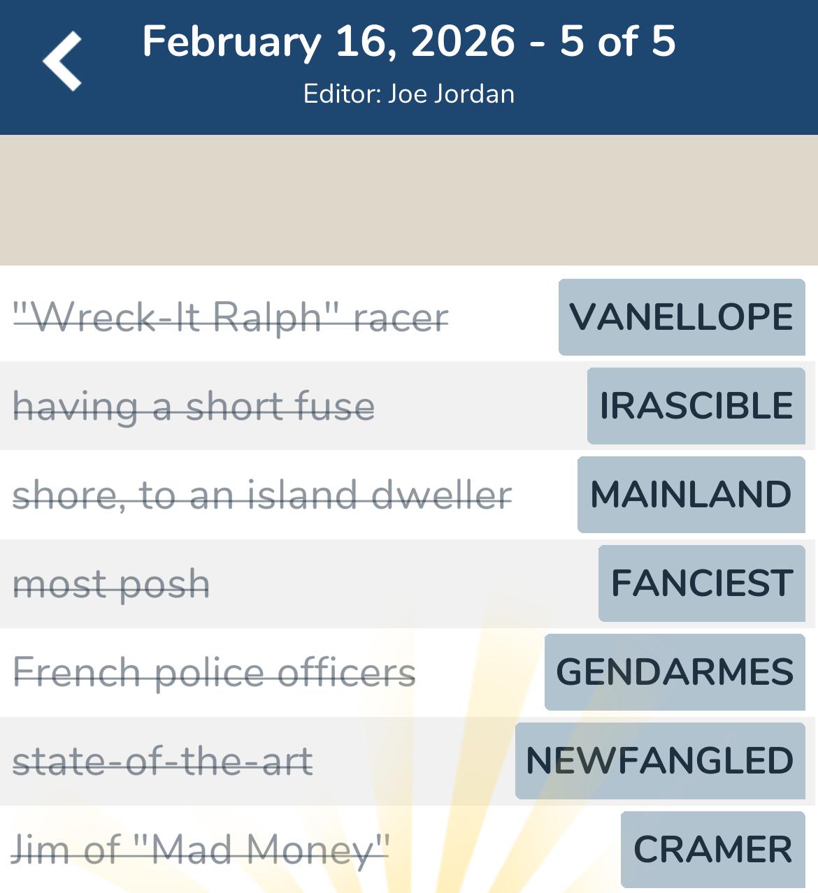 7 Little Words February 16 2026 5