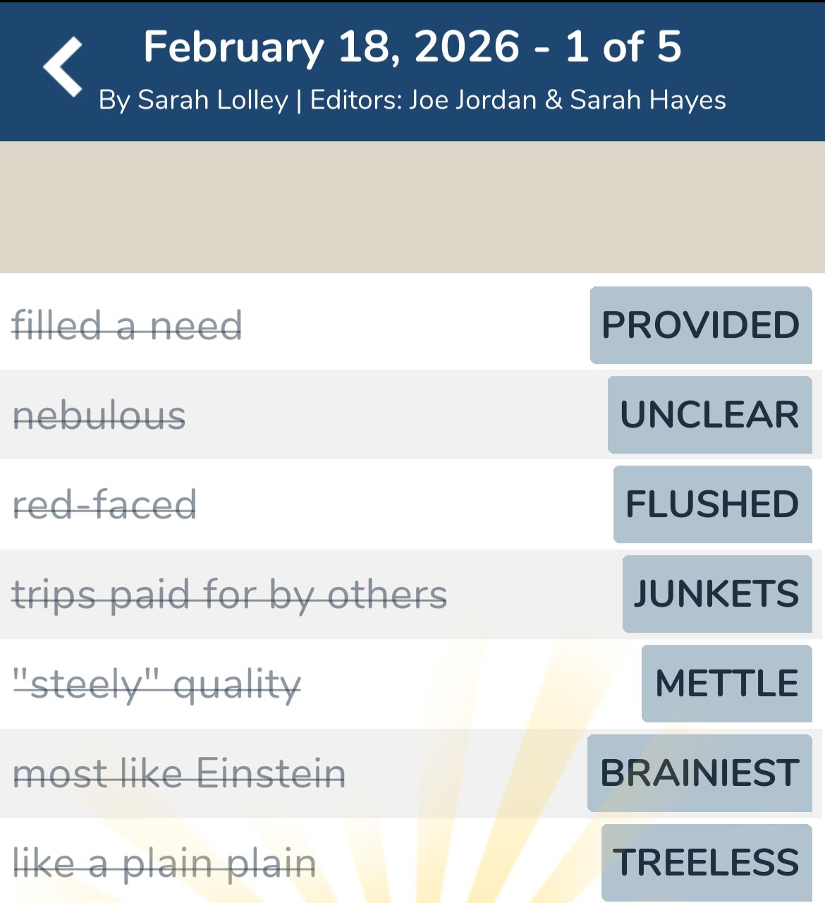 7 Little Words February 18 2026 1