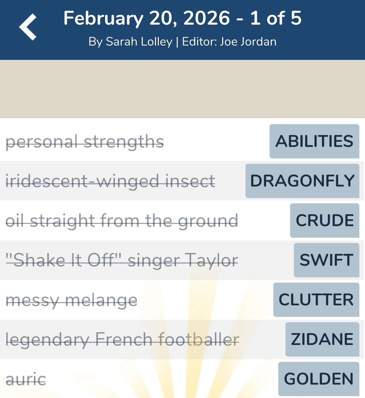 7 Little Words February 20 2026 1