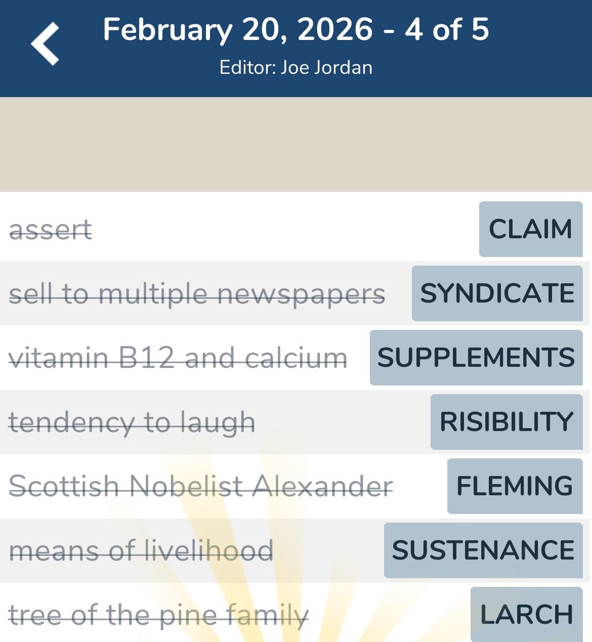 7 Little Words February 20 2026 4