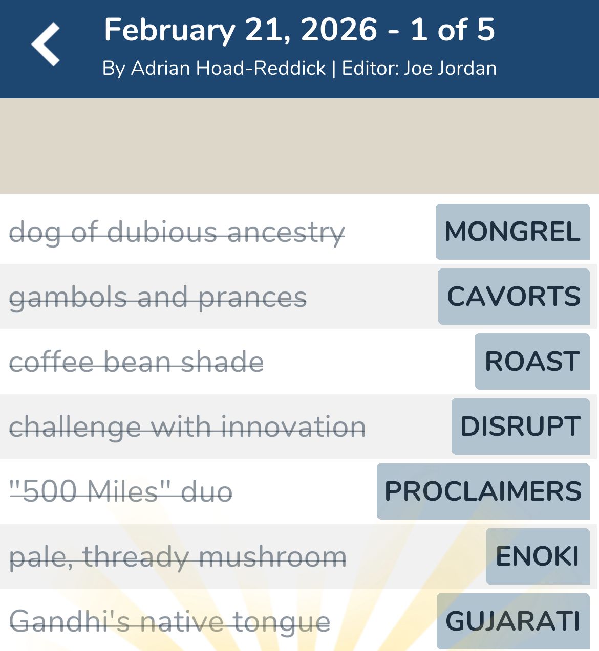 7 Little Words February 21 2026 1