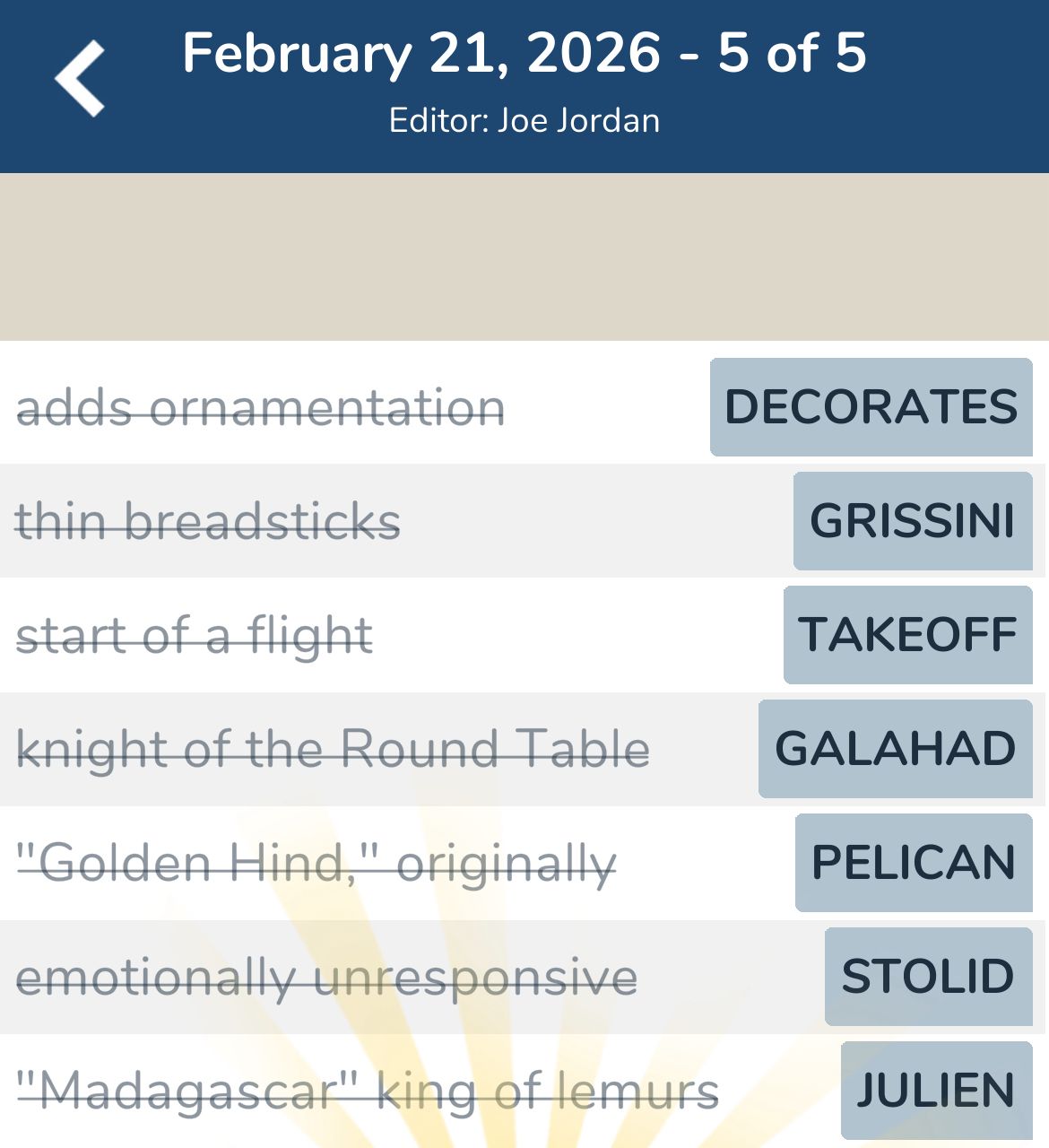 7 Little Words February 21 2026 5