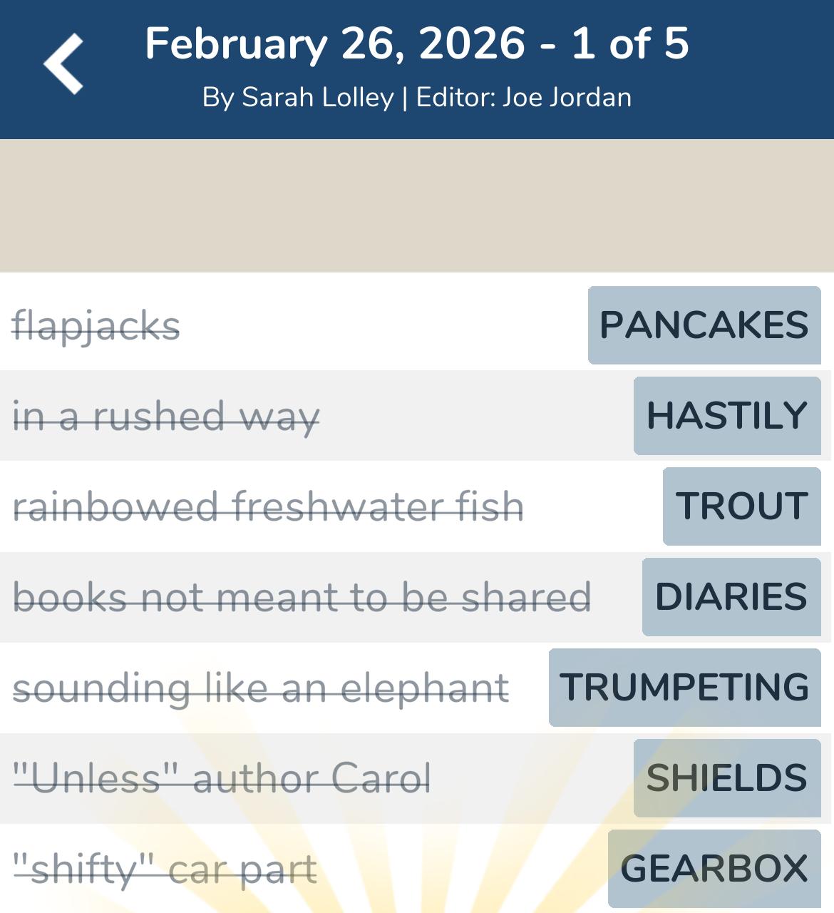 7 Little Words February 26 2026 1