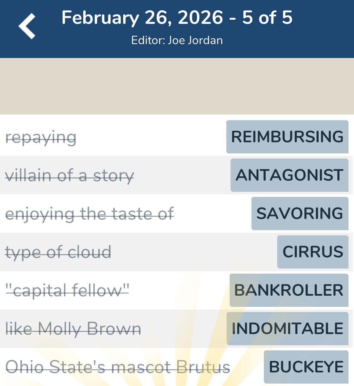 7 Little Words February 26 2026 5