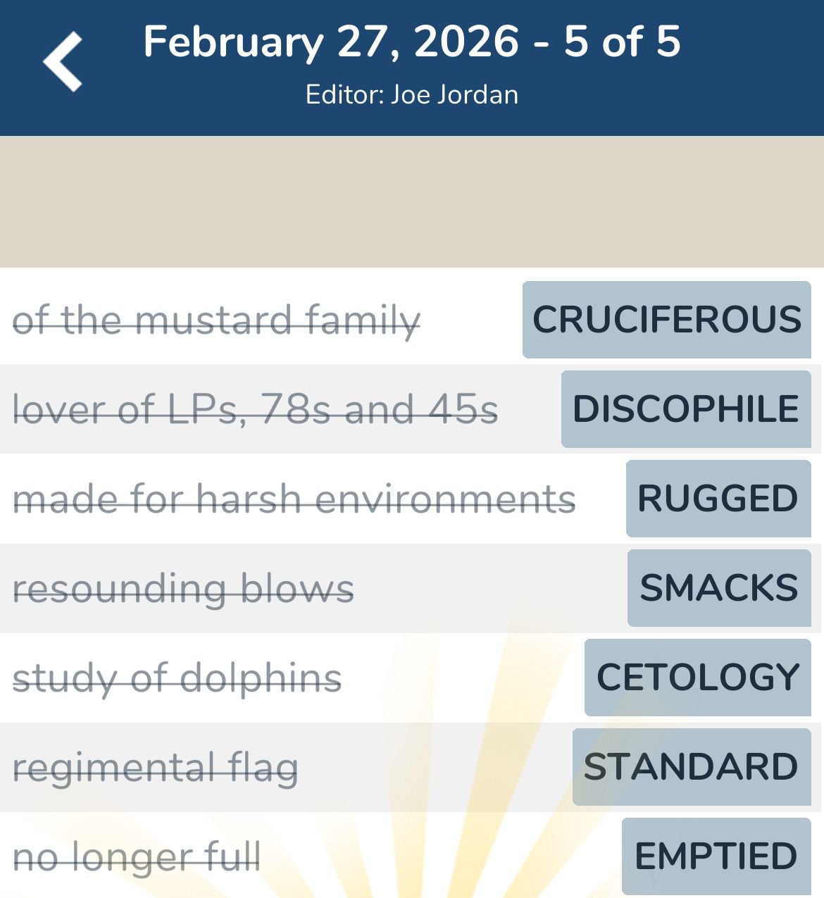 7 Little Words February 27 2026 5