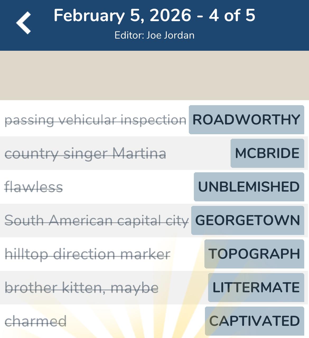 7 Little Words February 5 2026 4