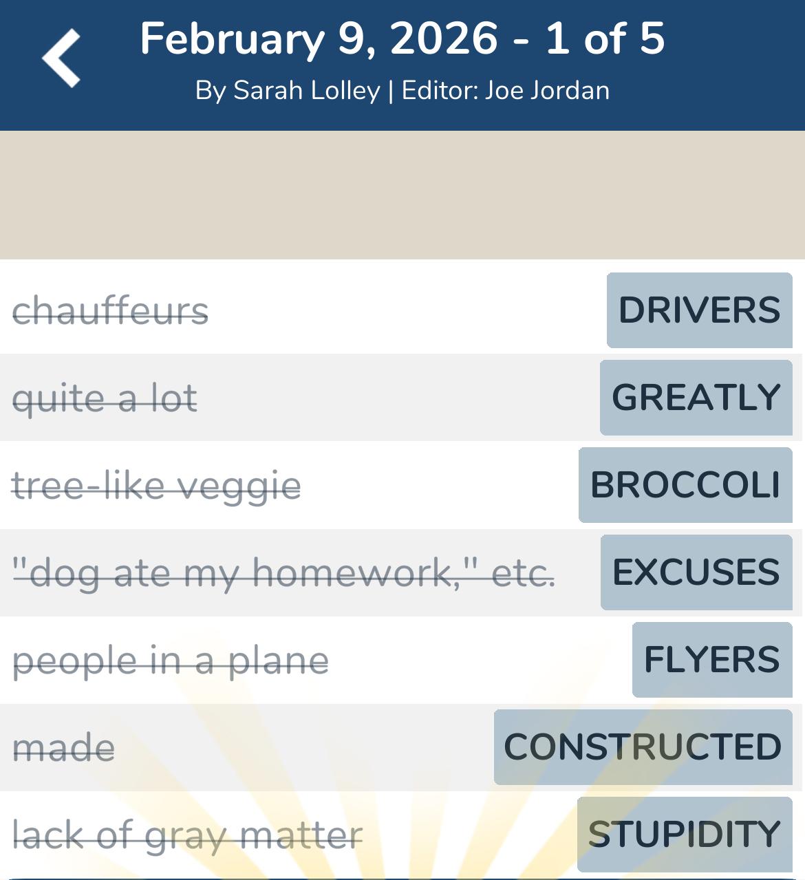 7 Little Words February 9 2026