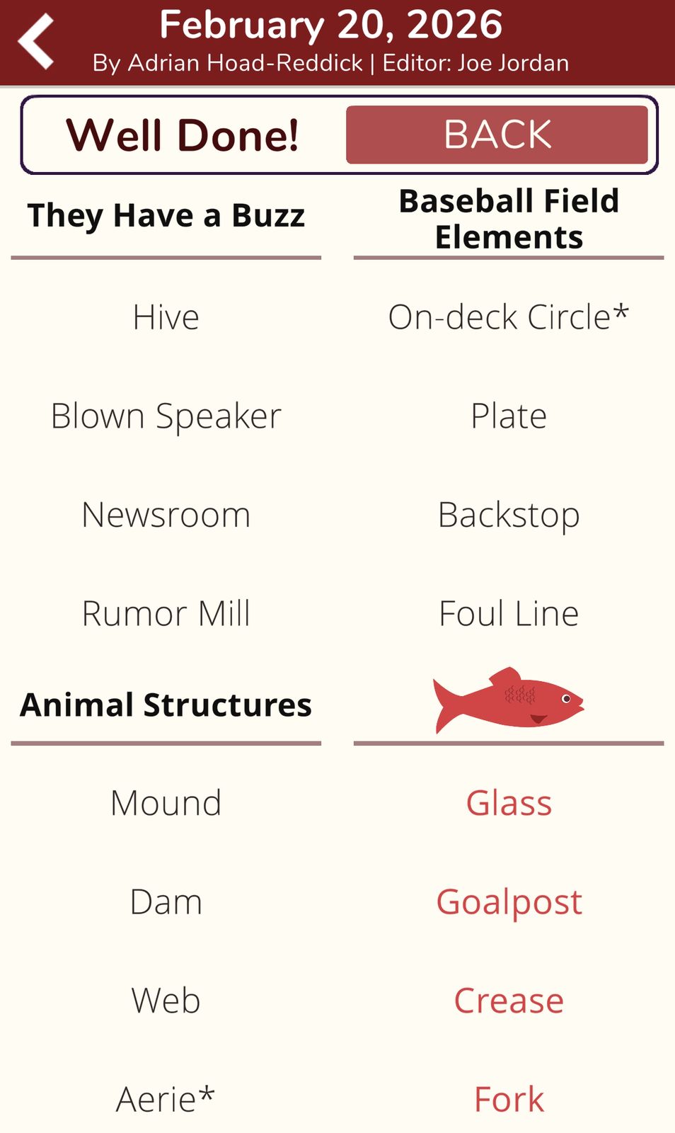 7 Little Words Red Herring February 20 2026