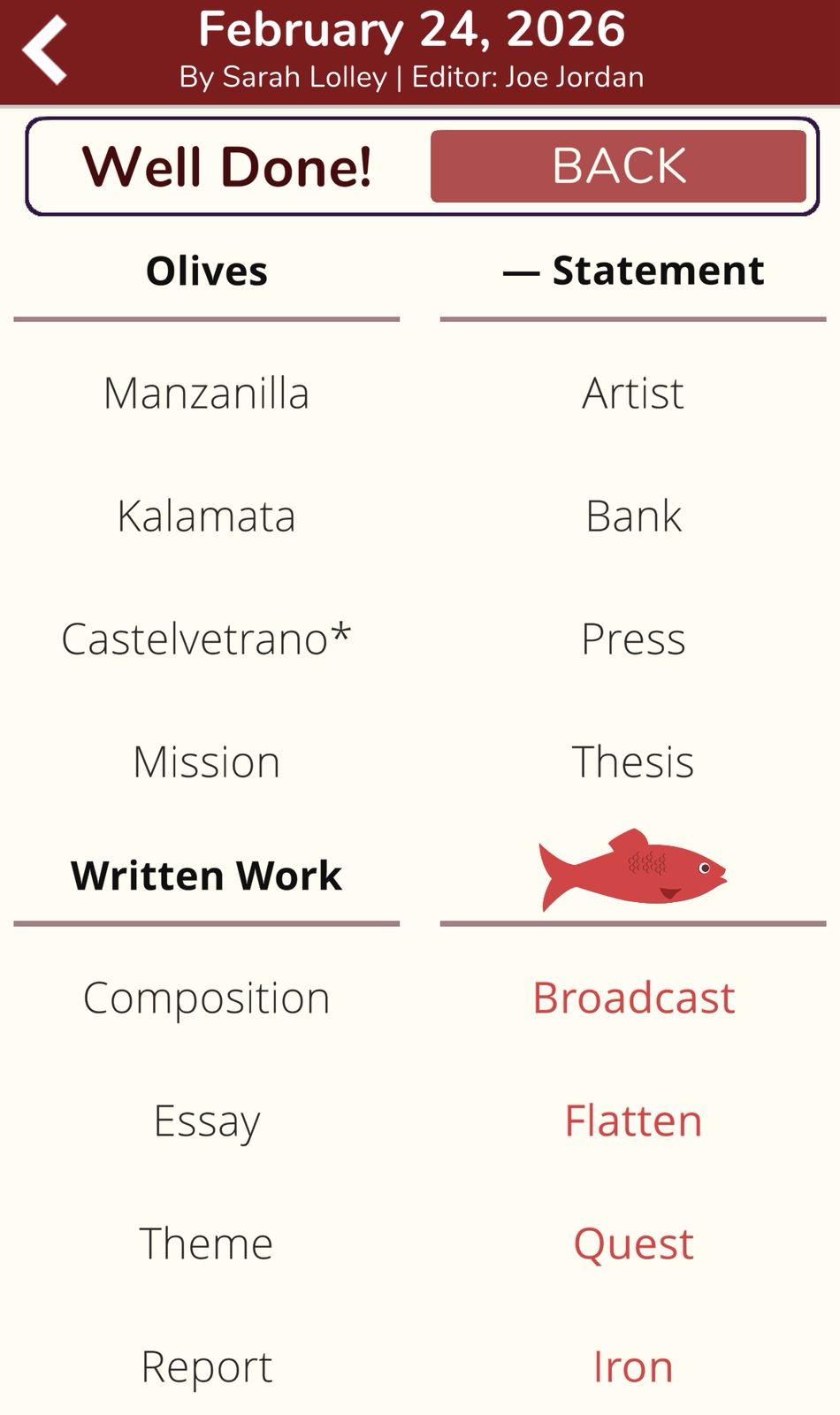 7 Little Words Red Herring February 24 2026