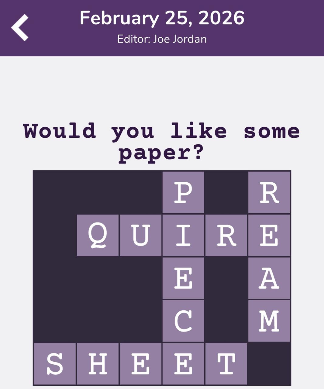 7 Little Words Tiny Little Crosswords February 25 2026