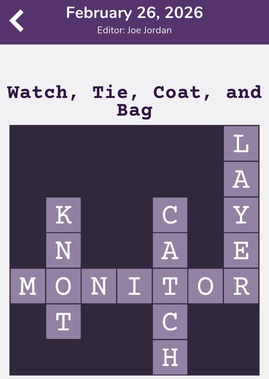 7 Little Words Tiny Little Crosswords February 26 2026