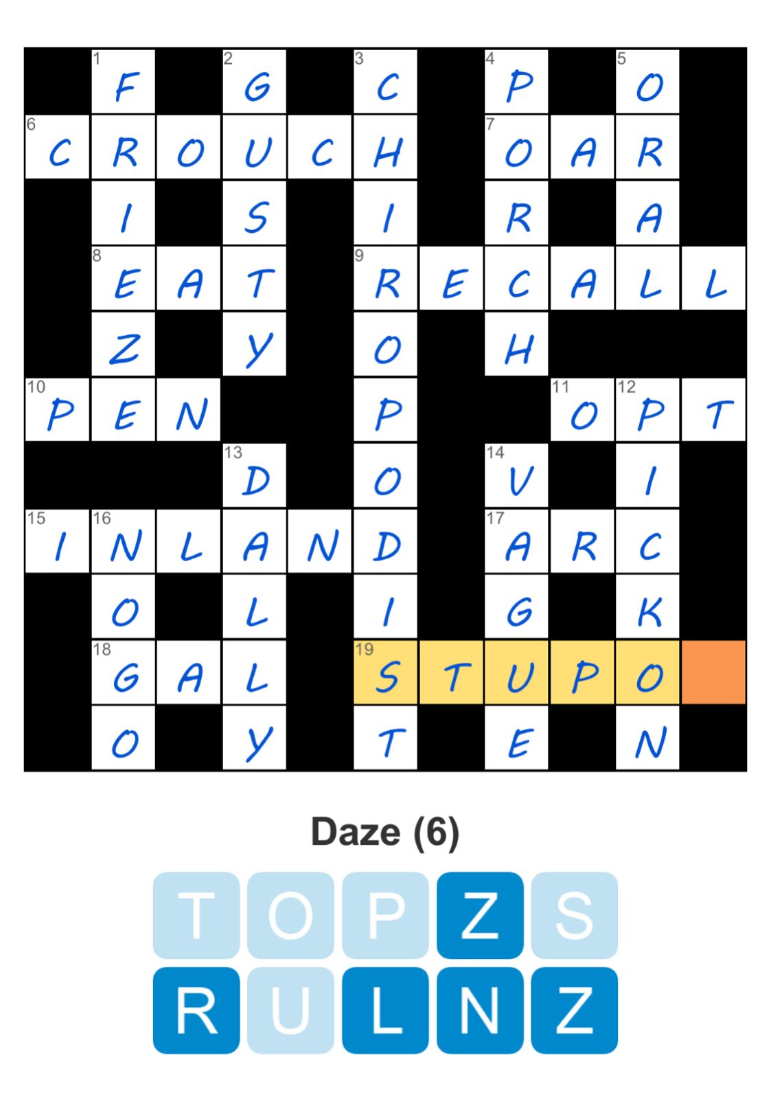 Puzzle Page Crossword February 14 2026