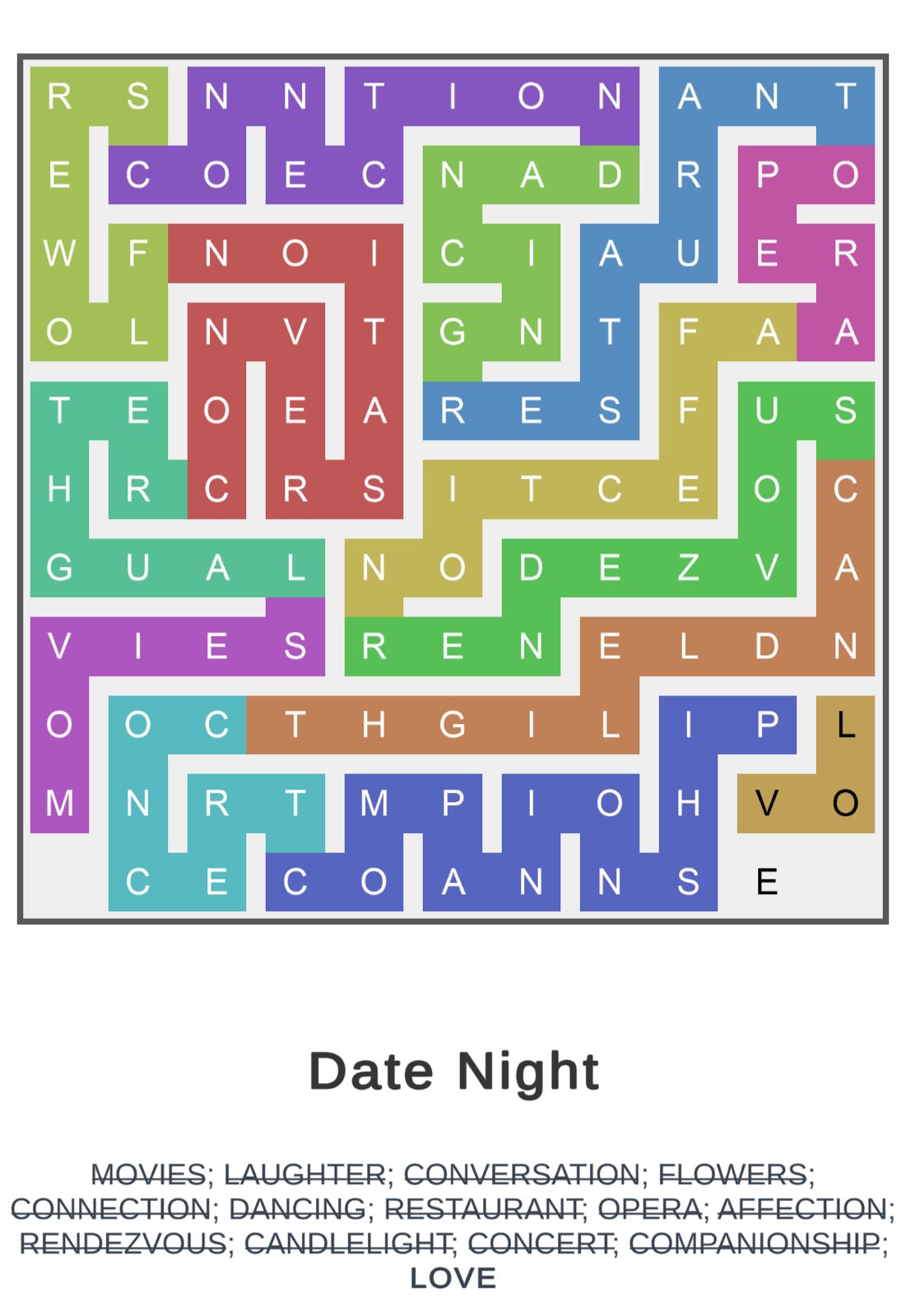 Puzzle Page Word Snake February 14 2026