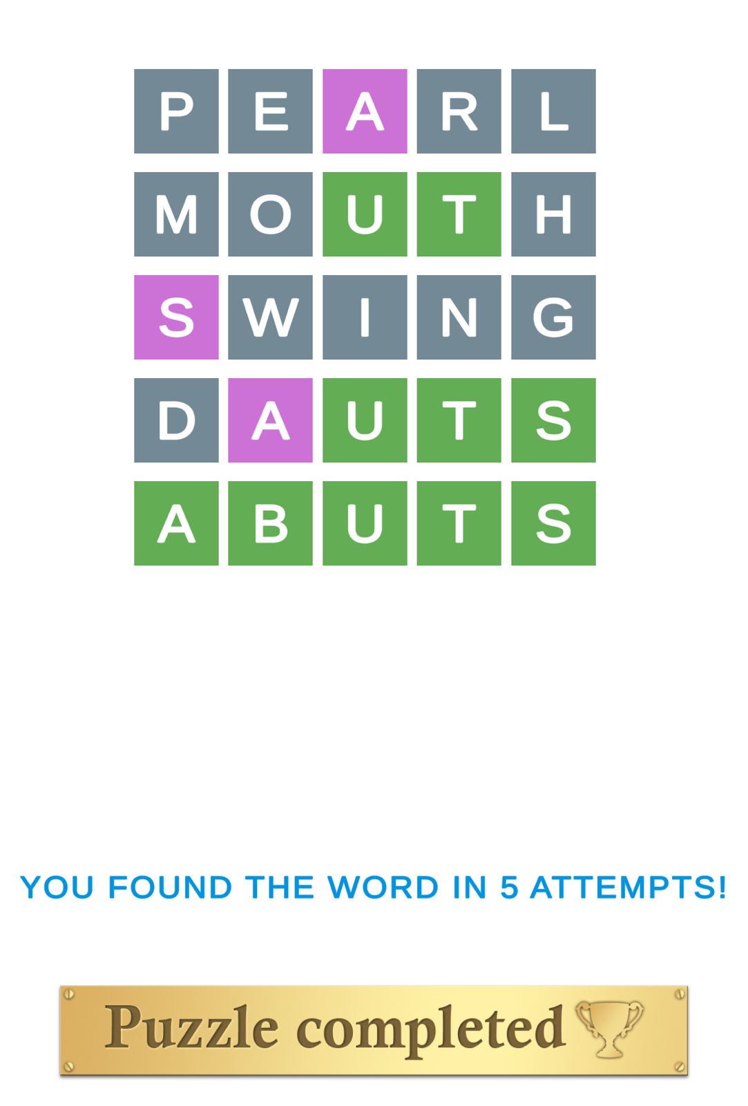 Puzzle Page Wordy February 6 2026