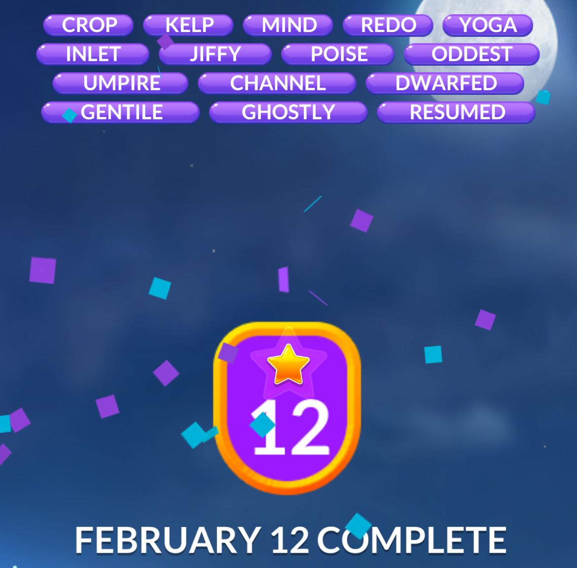Word Stacks Daily Puzzle February 12 2026