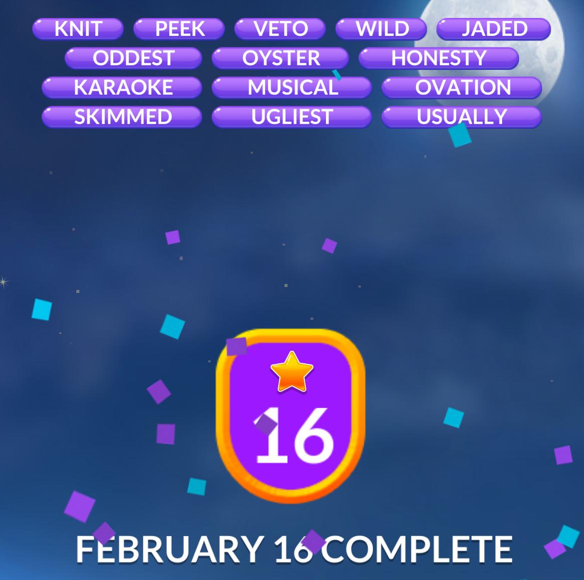 Word Stacks Daily Puzzle February 16 2026