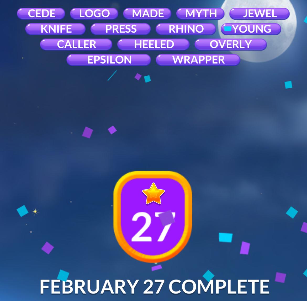 Word Stacks Daily Puzzle February 27 2026