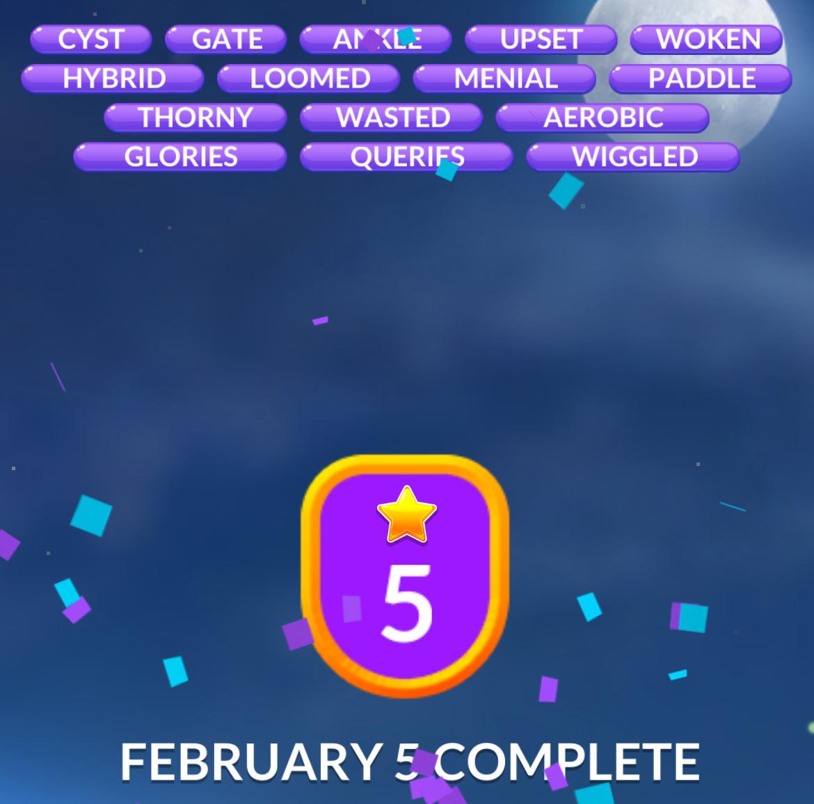 Word Stacks Daily Puzzle February 5 2026