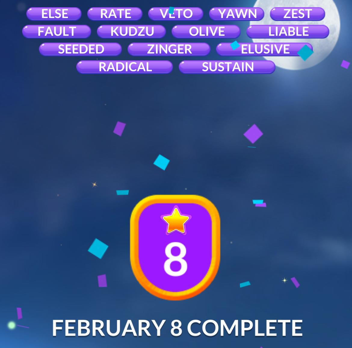 Word Stacks Daily Puzzle February 8 2026