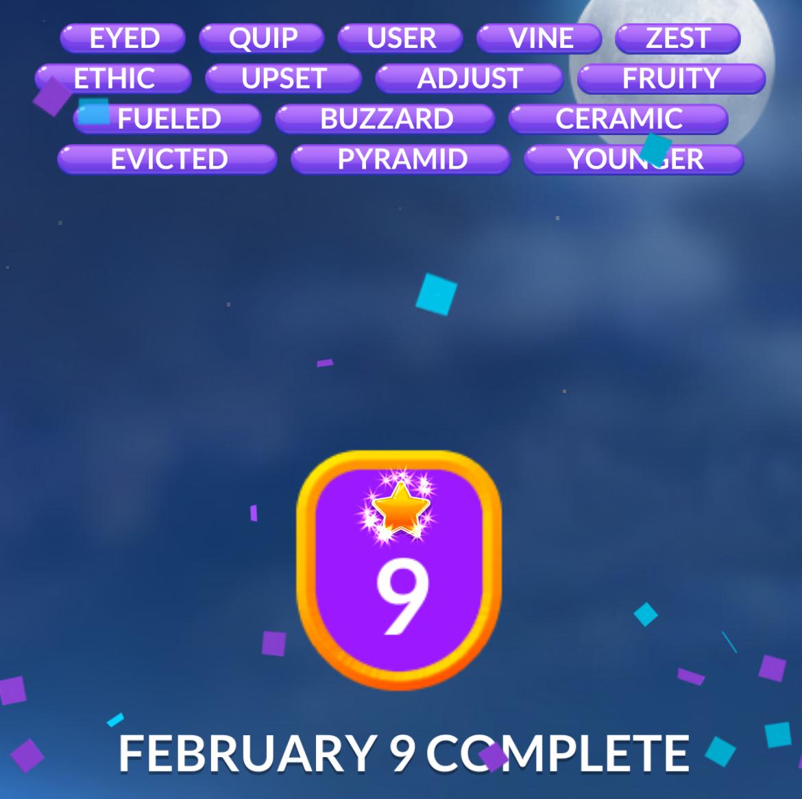 Word Stacks Daily Puzzle February 9 2026