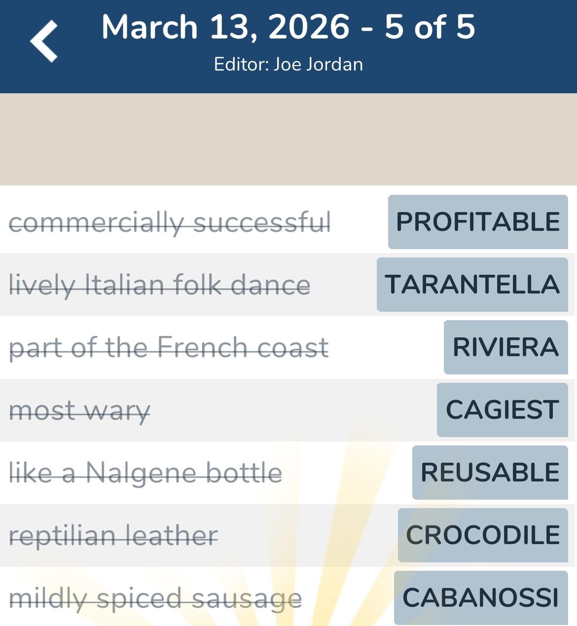 7 Little Words March 13 2026 5