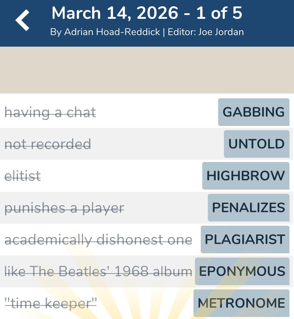 7 Little Words March 14 2026 1