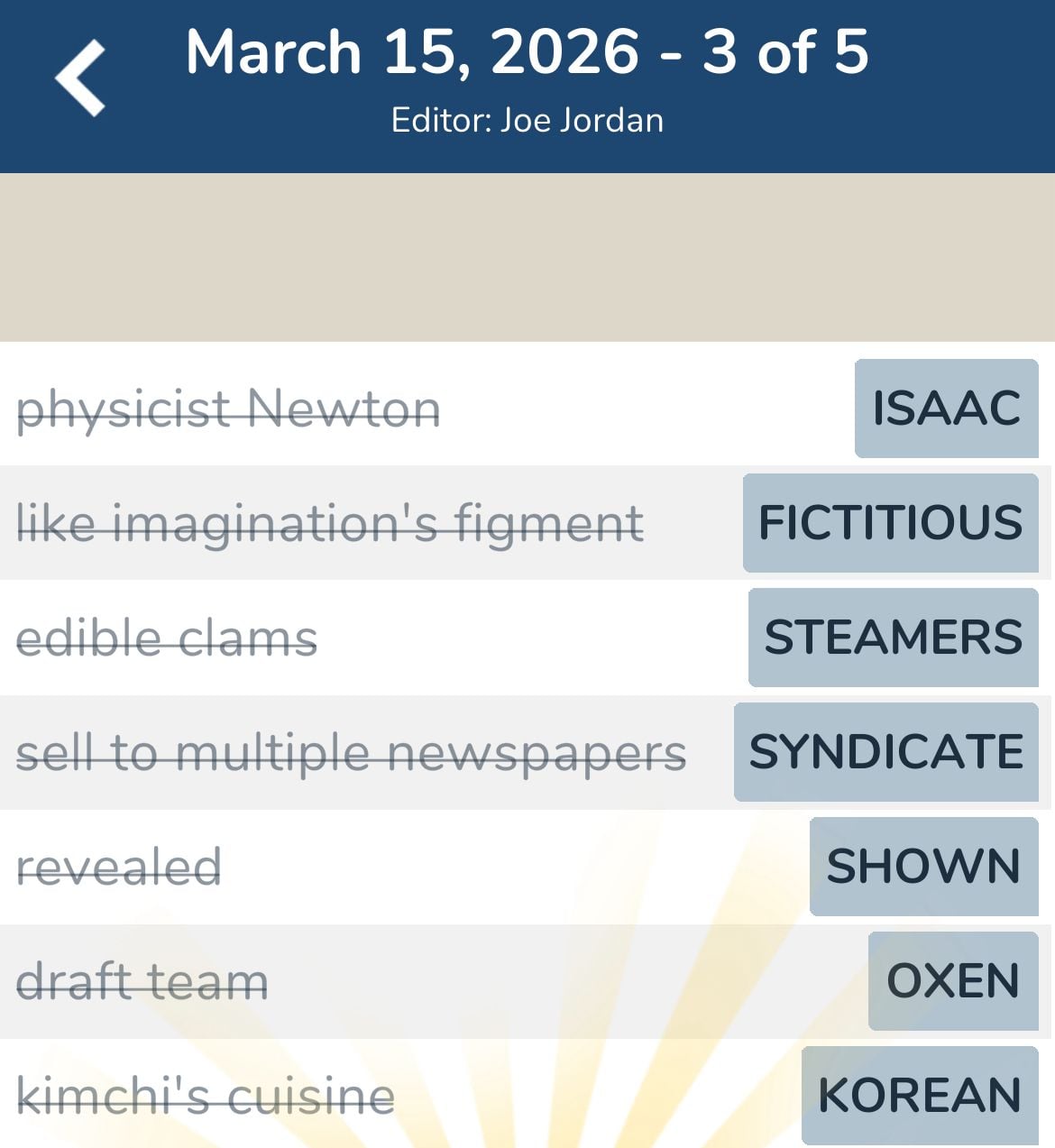 7 Little Words March 15 2026 3