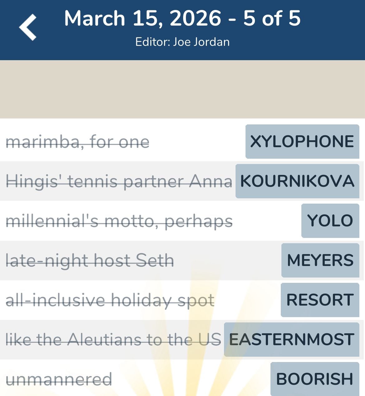 7 Little Words March 15 2026 5