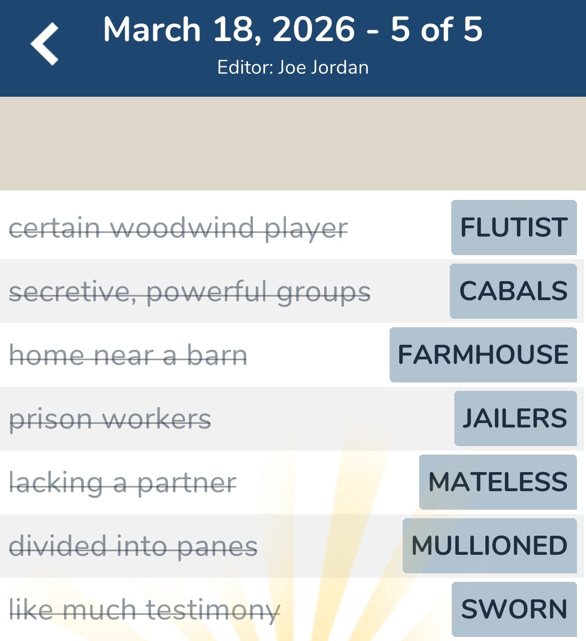 7 Little Words March 18 2026 5