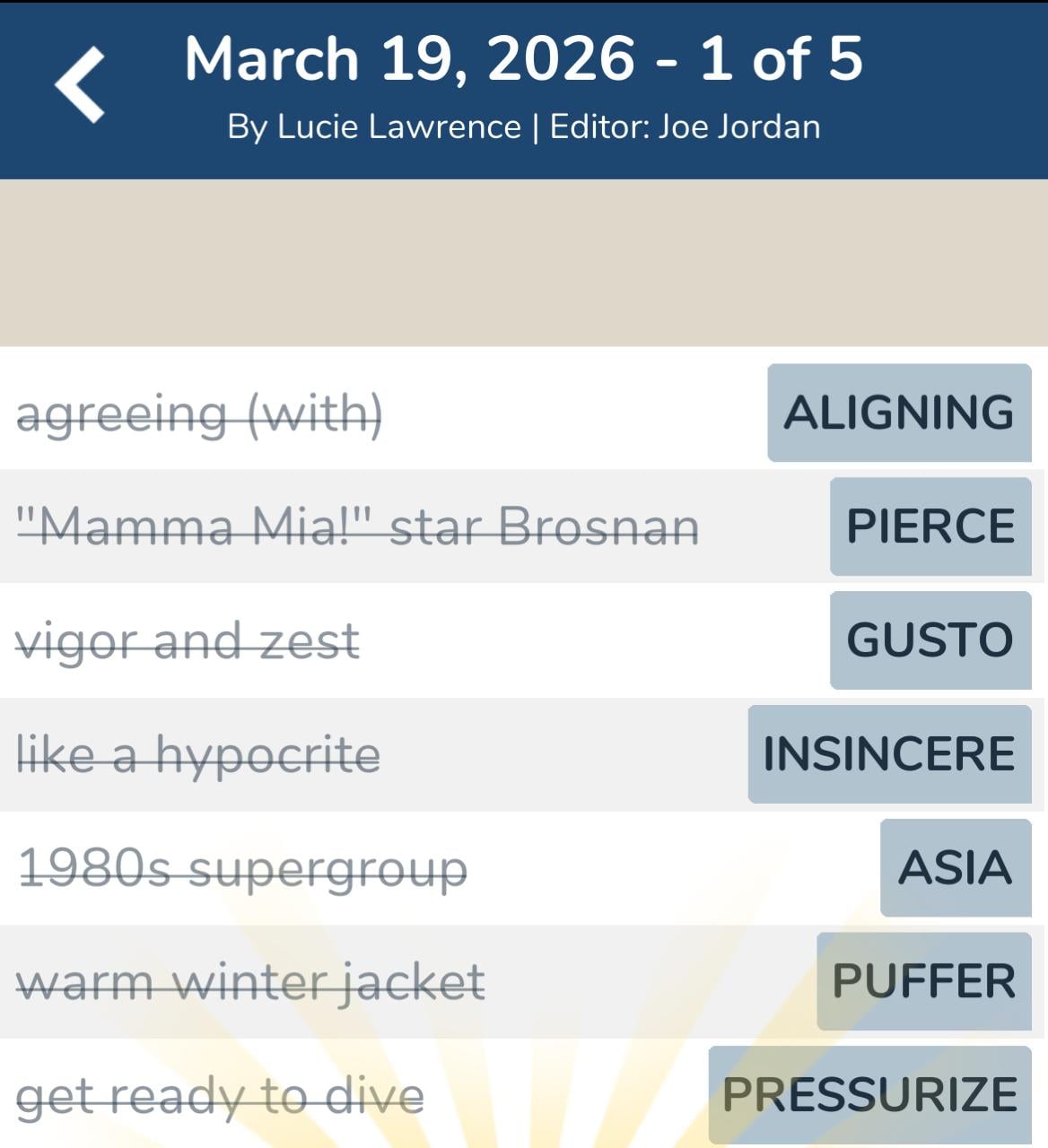 7 Little Words March 19 2026 1