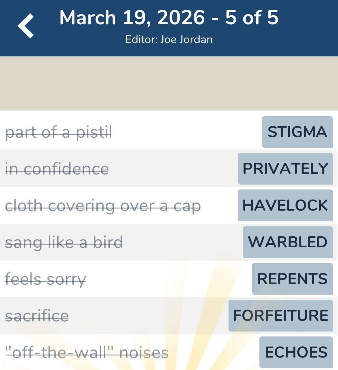 7 Little Words March 19 2026 5