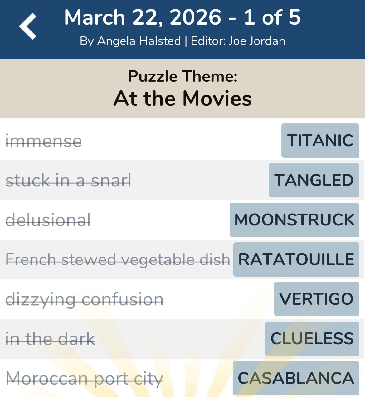 7 Little Words March 22 2026 1