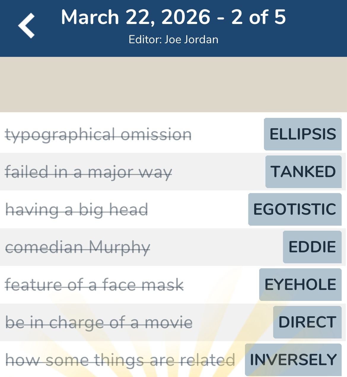 7 Little Words March 22 2026 2