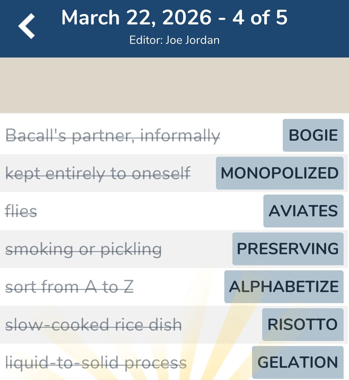 7 Little Words March 22 2026 4
