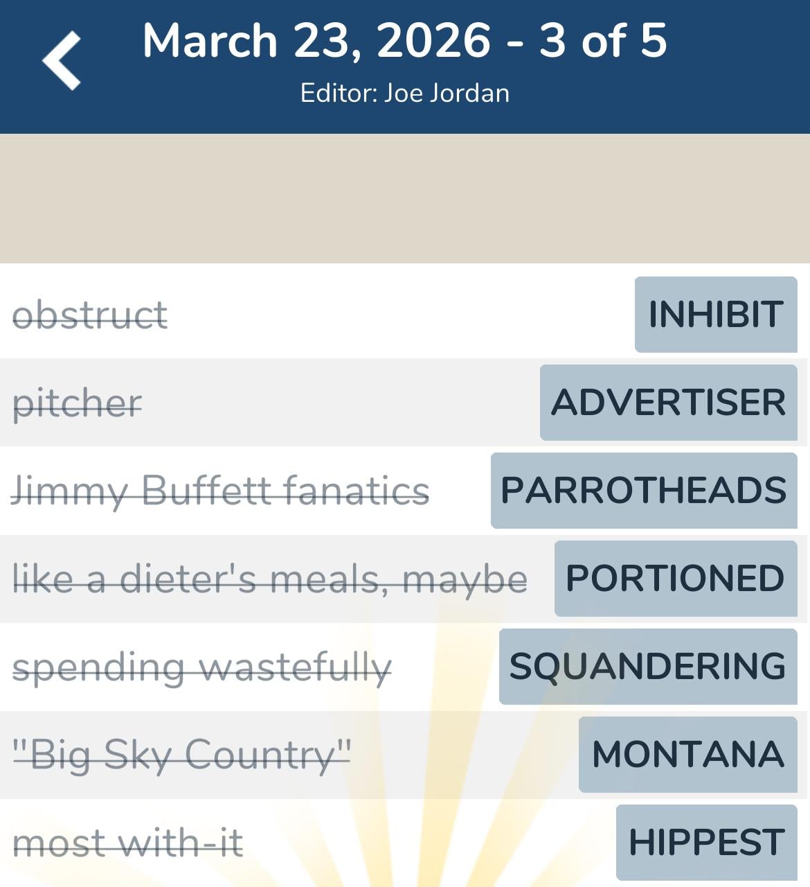 7 Little Words March 23 2026 3