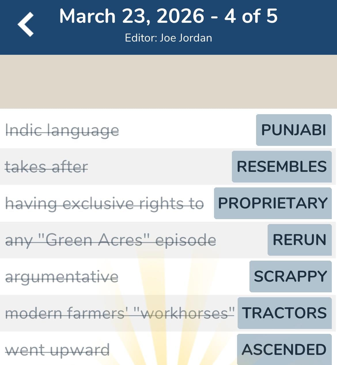7 Little Words March 23 2026 4