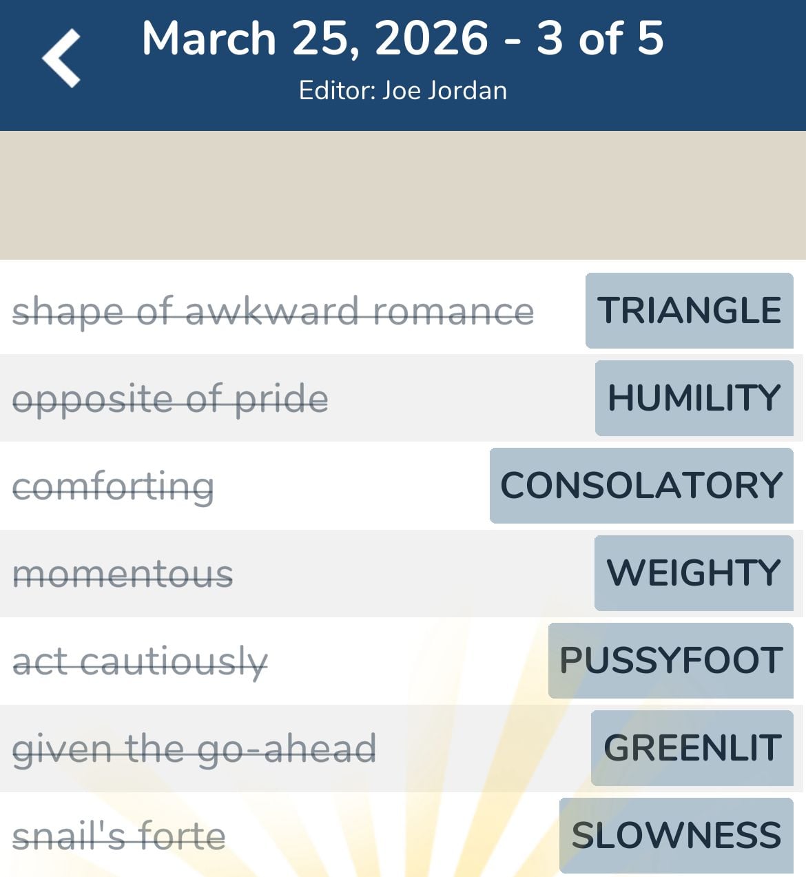 7 Little Words March 25 2026 3