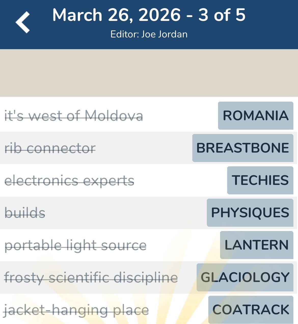 7 Little Words March 26 2026 3