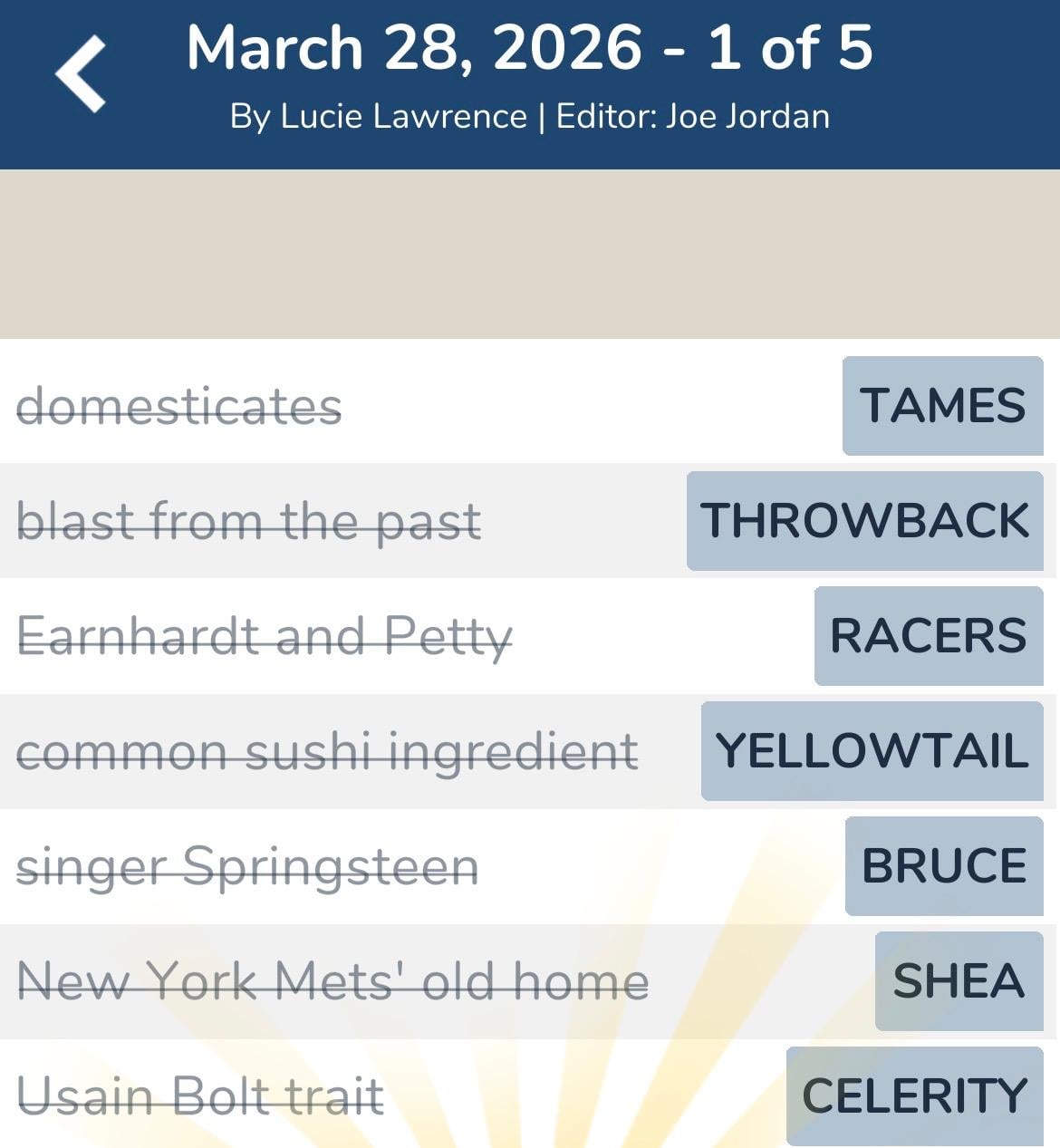 7 Little Words March 28 2026 1