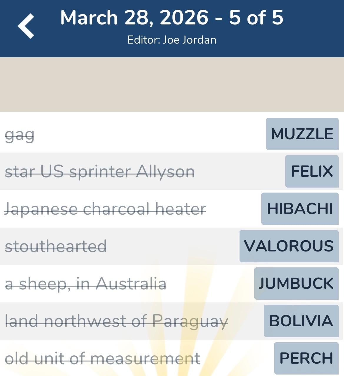 7 Little Words March 28 2026 5