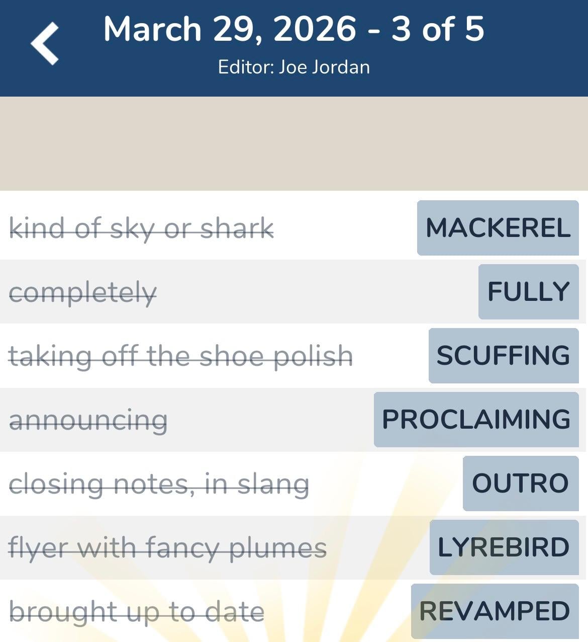 7 Little Words March 29 2026 3