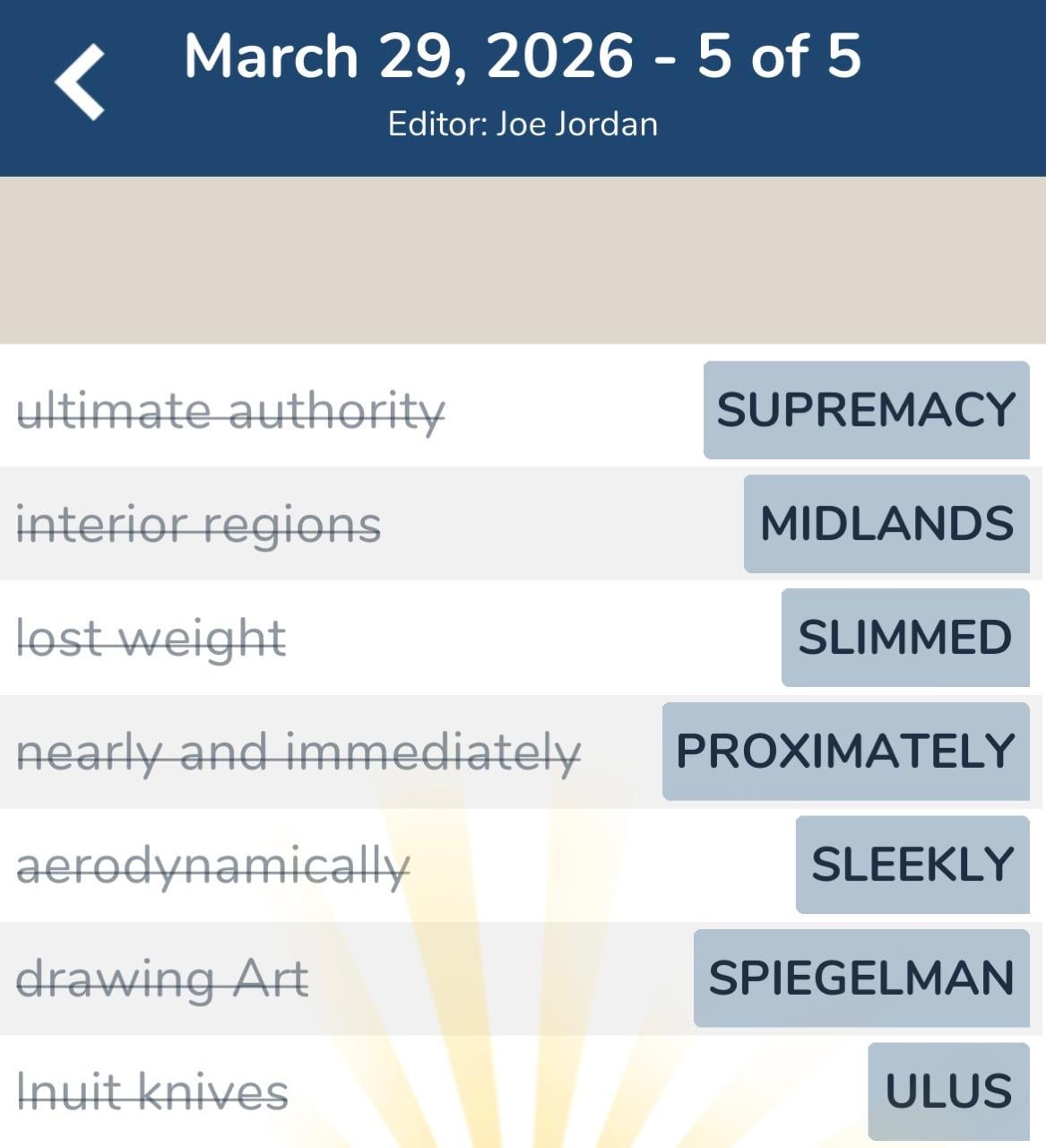 7 Little Words March 29 2026 5