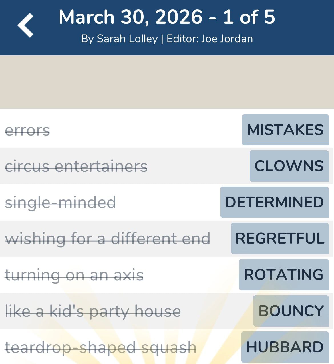 7 Little Words March 30 2026 1