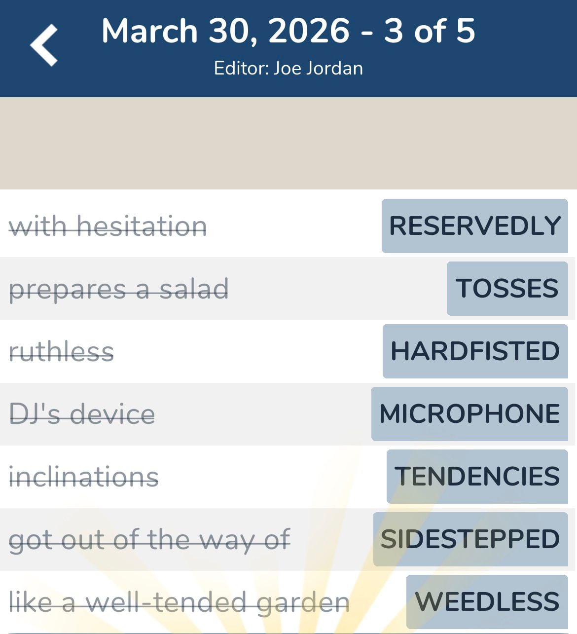 7 Little Words March 30 2026 3
