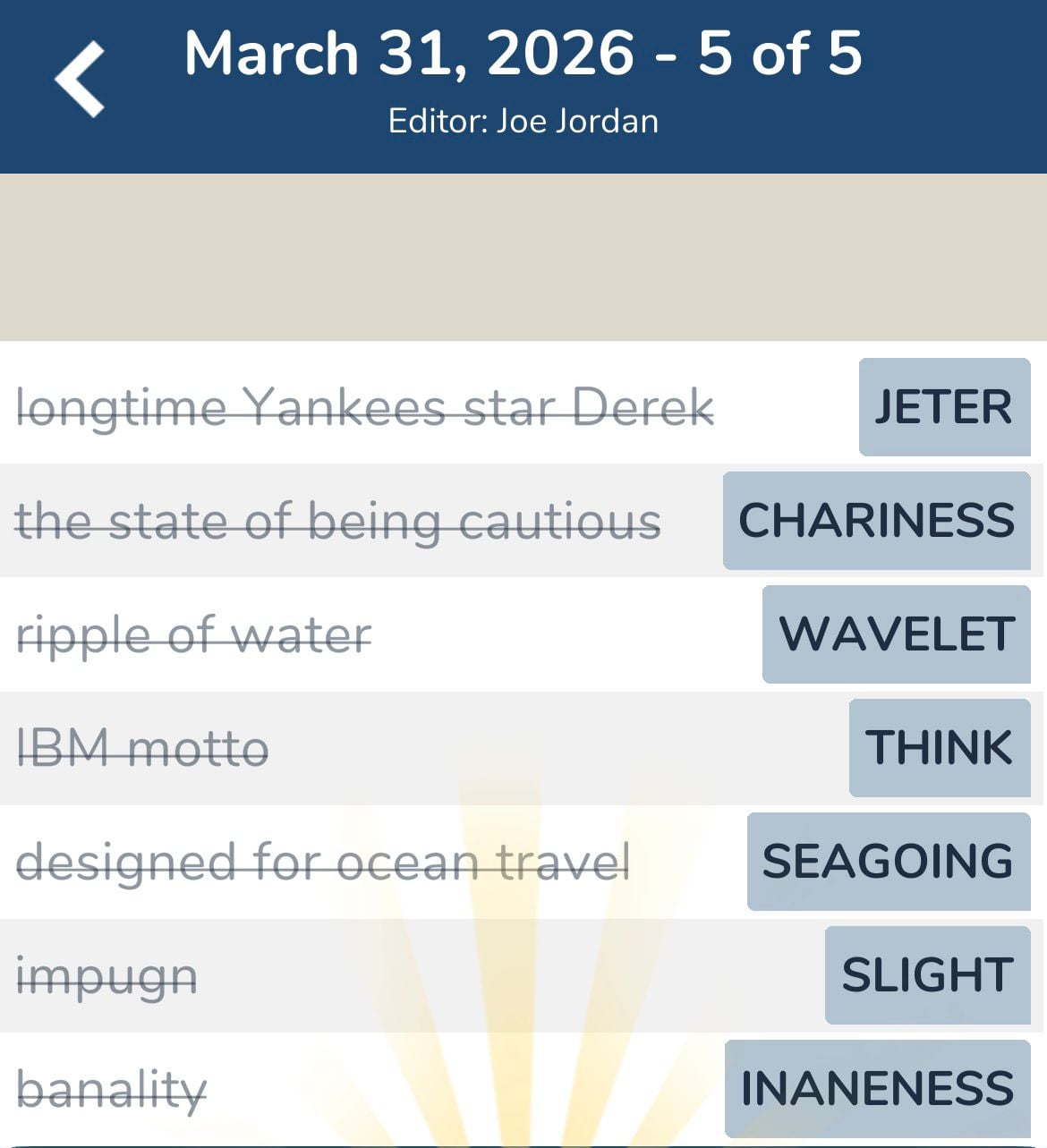 7 Little Words March 31 2026 5 7 Little Words March 31 2026 5