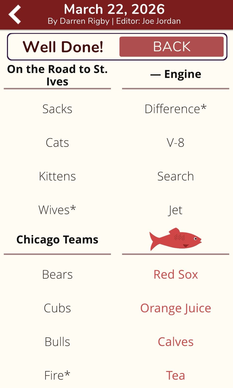 7 Little Words Red Herring March 22 2026