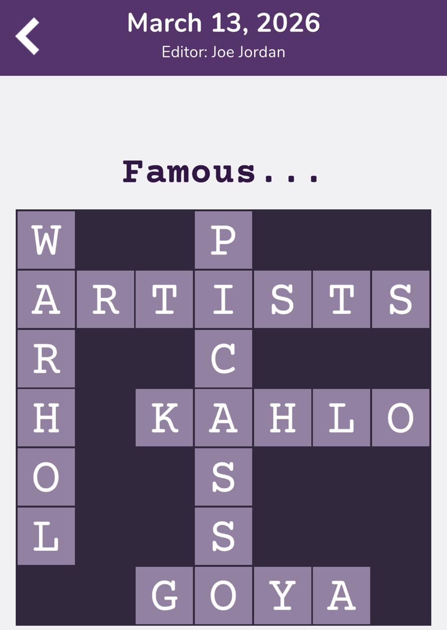 7 Little Words Tiny Little Crosswords March 13 2026