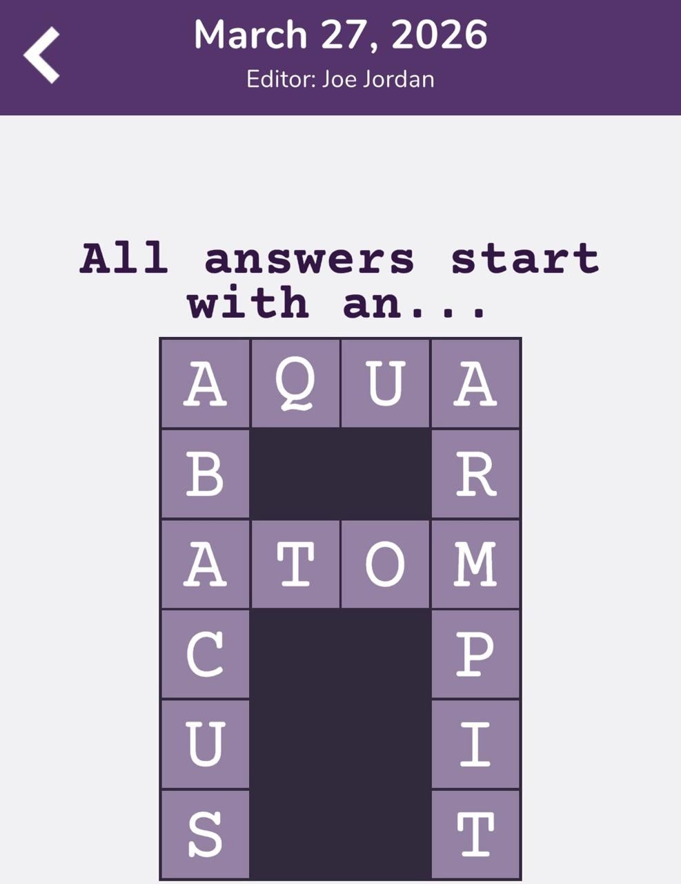 7 Little Words Tiny Little Crosswords March 27 2026 7 Little Words Tiny Little Crosswords March 27 2026